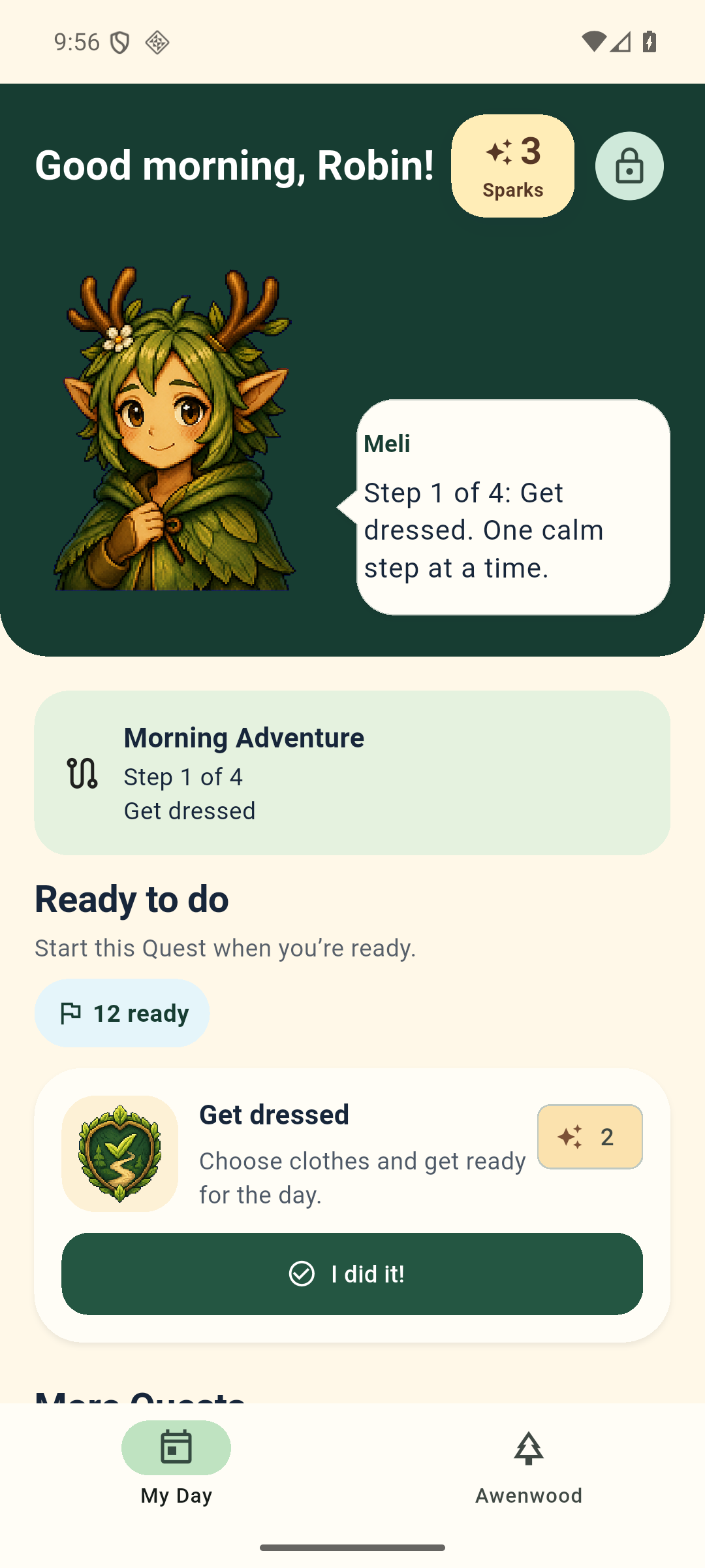 My Day: Meli, a routine and a Quest ready to do